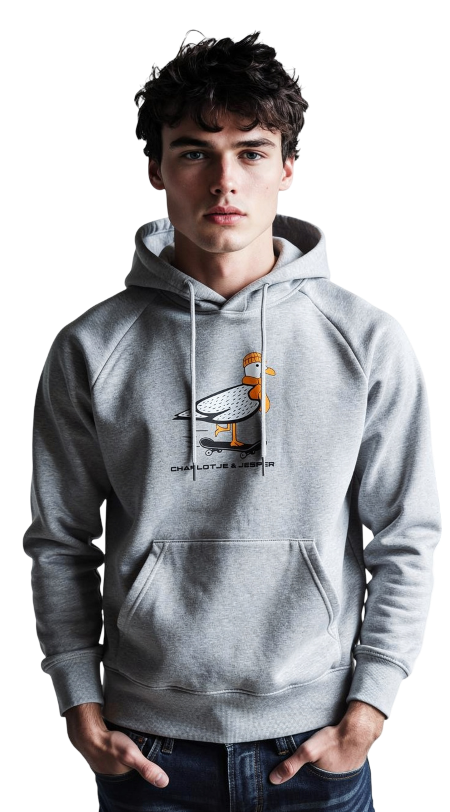 Möwe Skateboard grau meliert