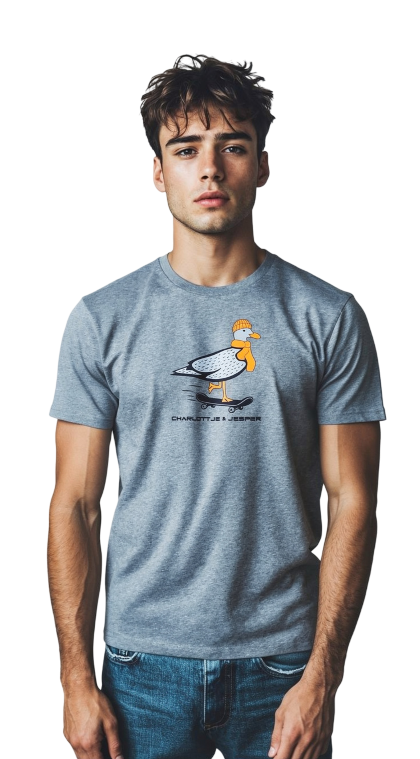 Möwe Skateboard grau meliert