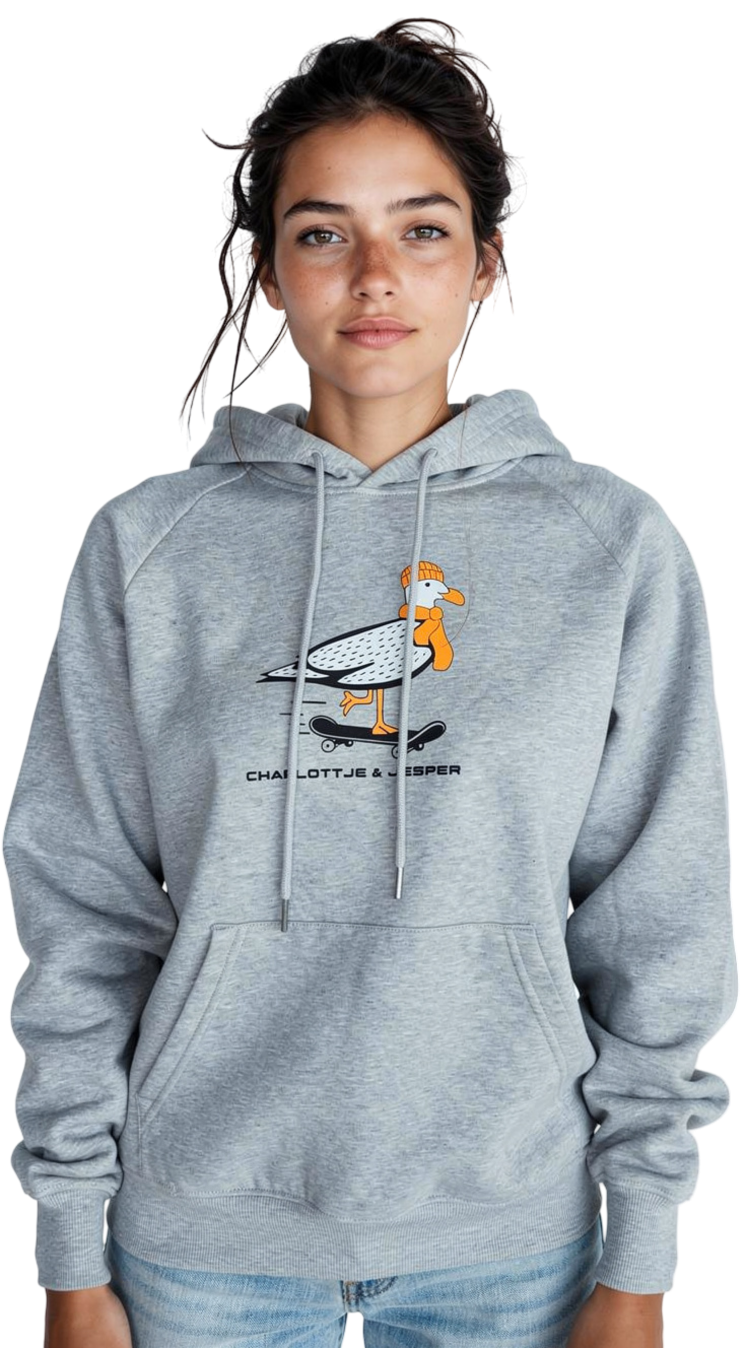 Möwe Skateboard grau meliert