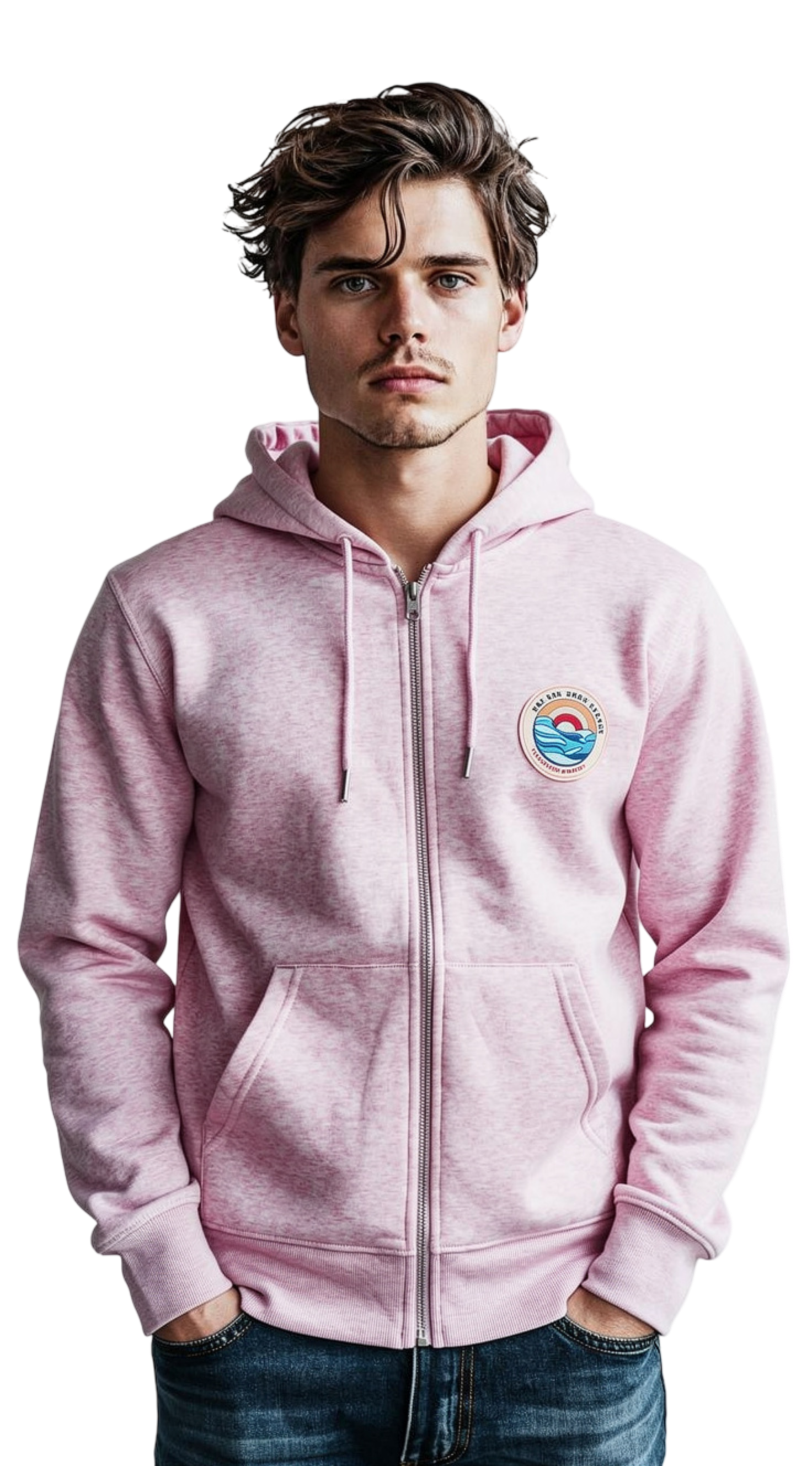 Zon Zee Zand Strand Zip Jacke rosa meliert