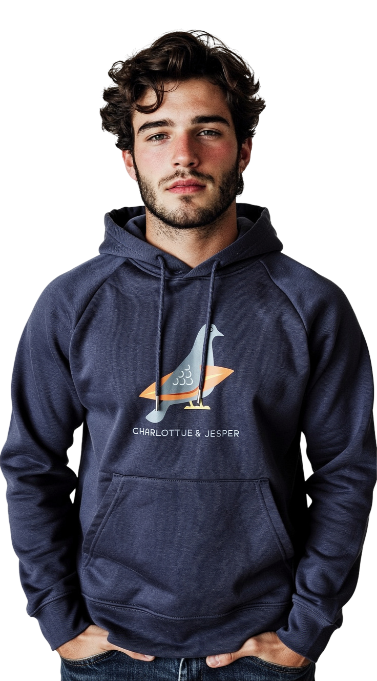 Möwe Surfboard Kapuzenpulli dunkelblau