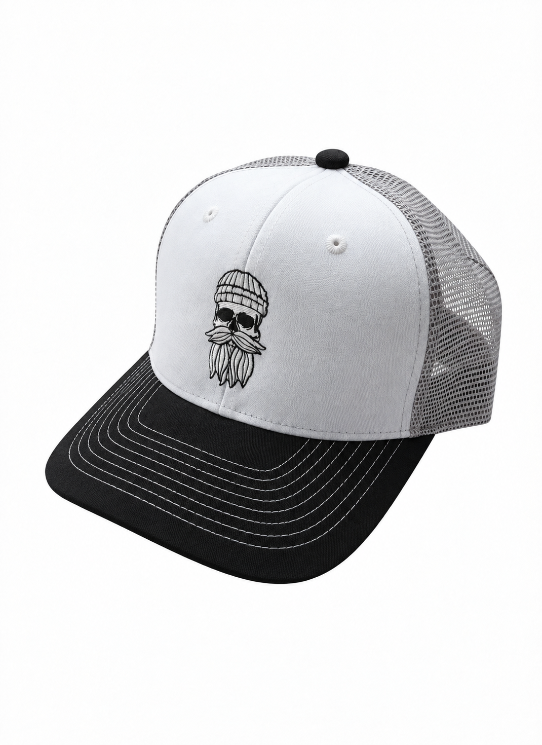 Cap Hipster Seemann weiß grau schwarz