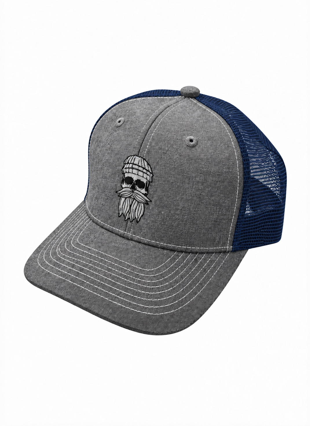 Cap Hipster Seemann grau blau meliert