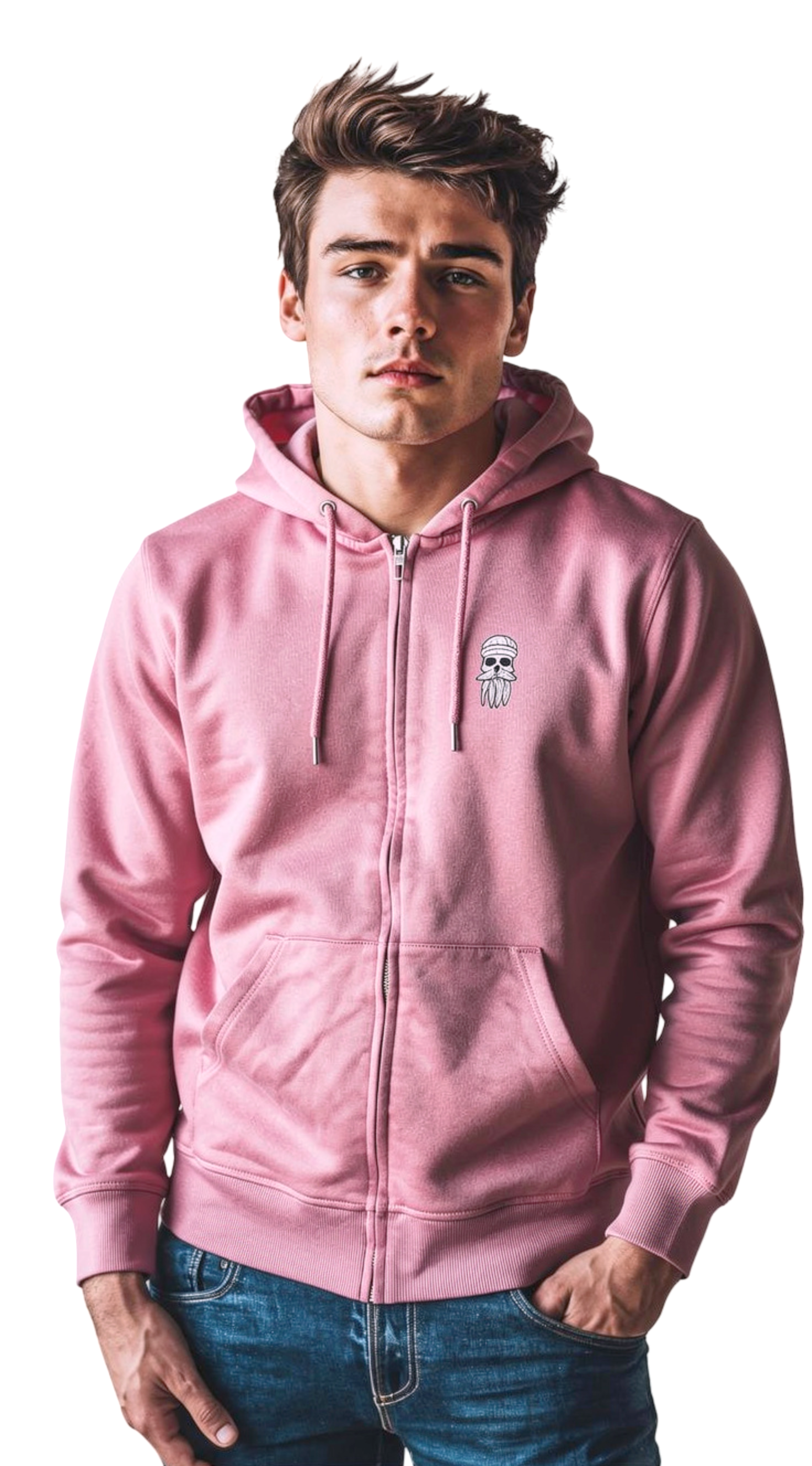 Hipster Seemann Zip Jacke rosa