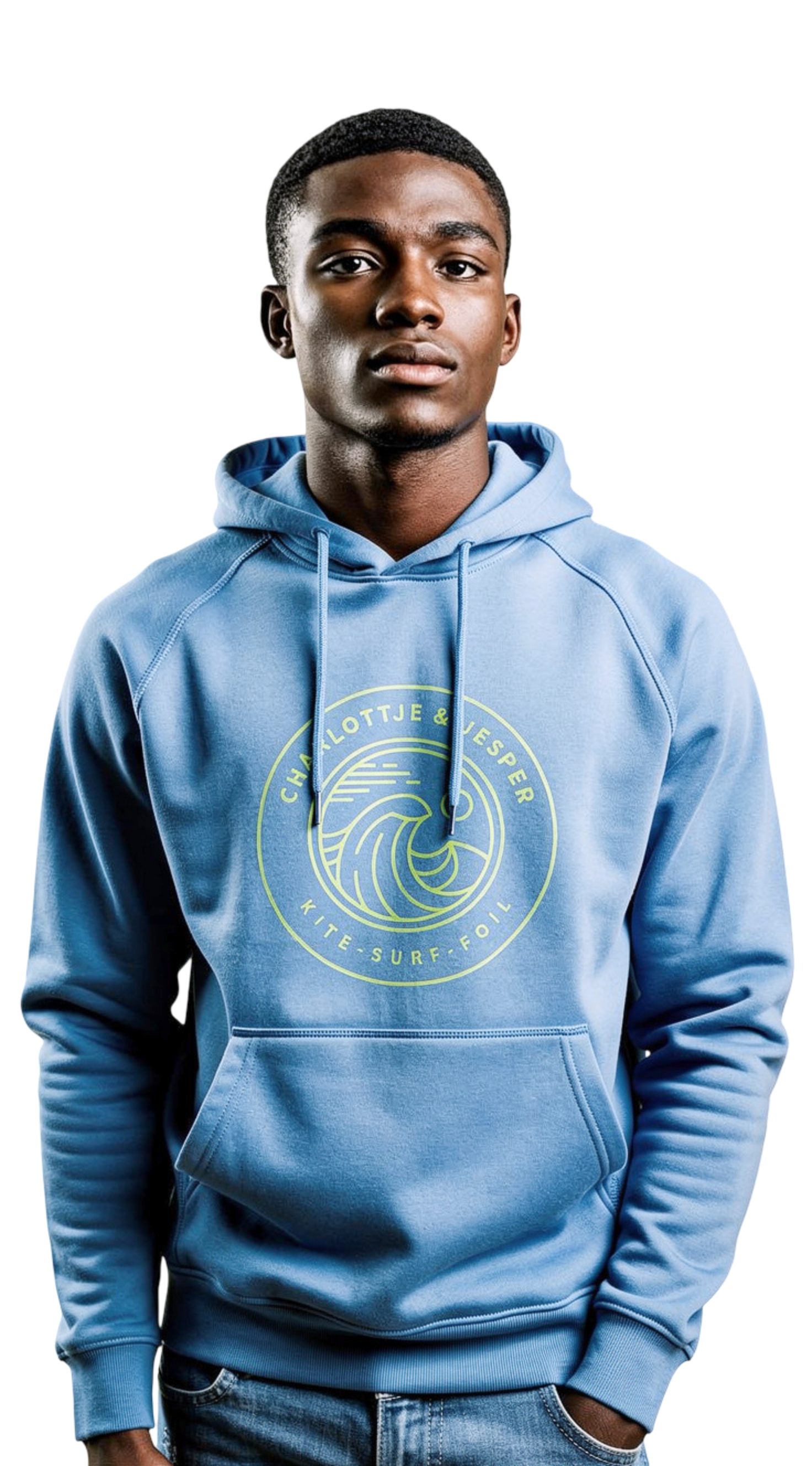 Surf Kite Foil Kapuzenpulli hellblau