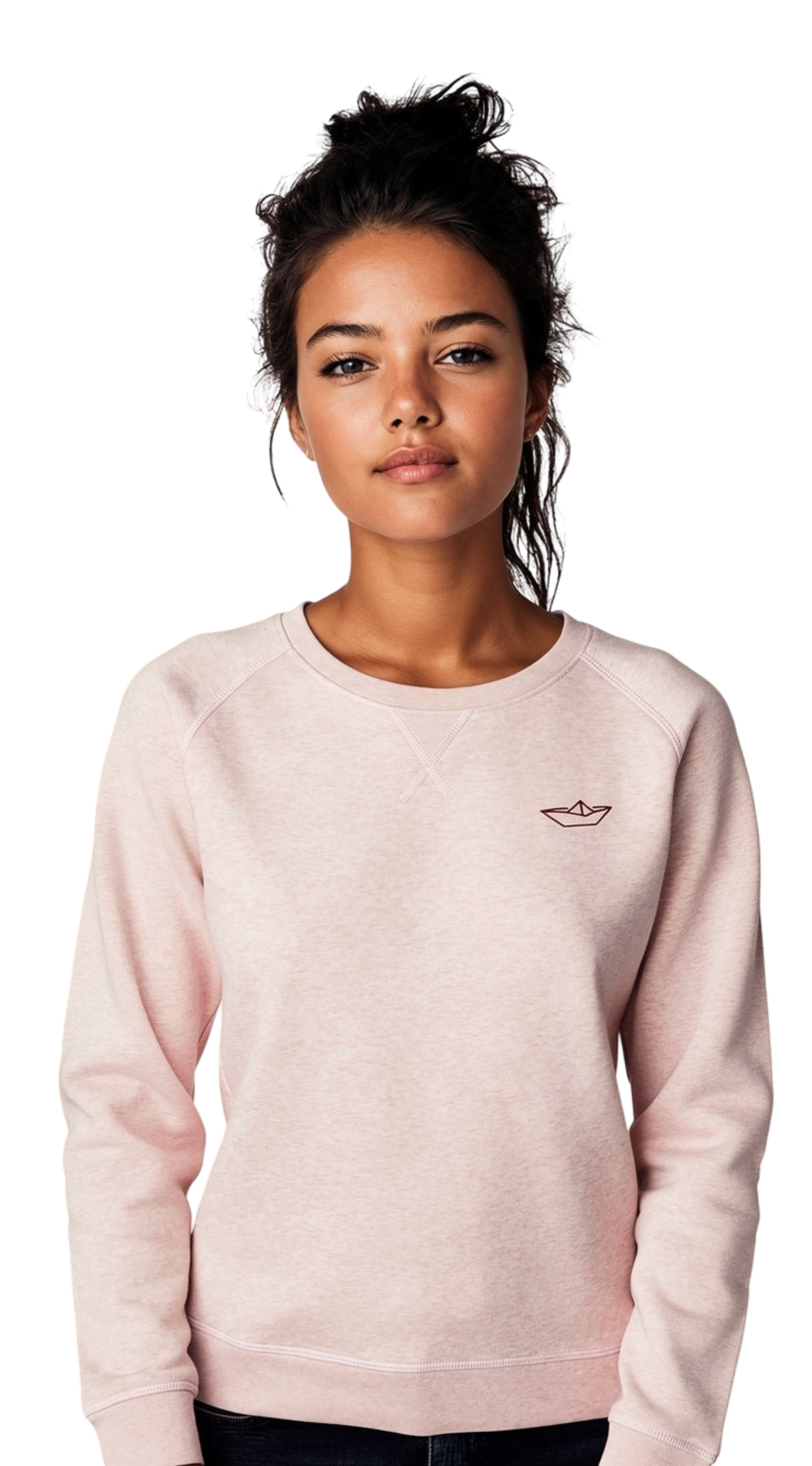 Papierschiff Stick Pulli rosa meliert