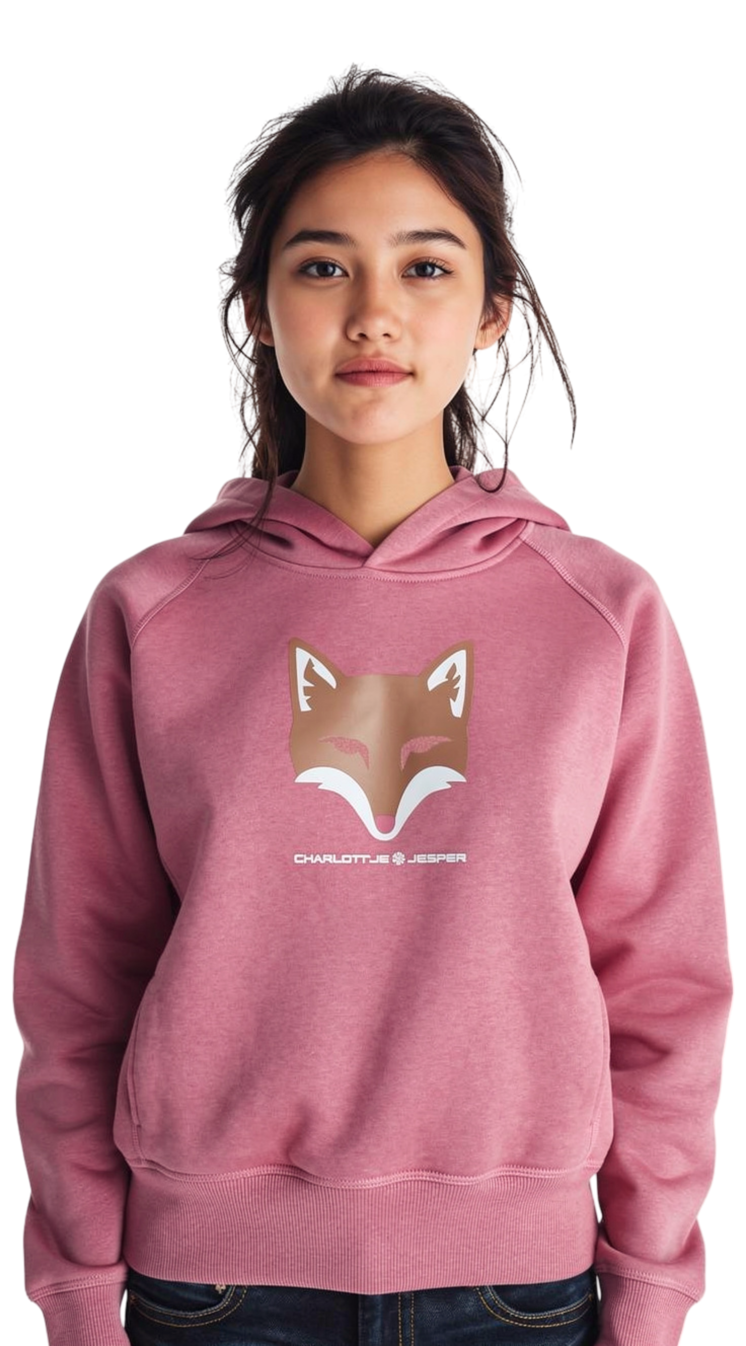 Fuchs Kapuzenpulli rot meliert