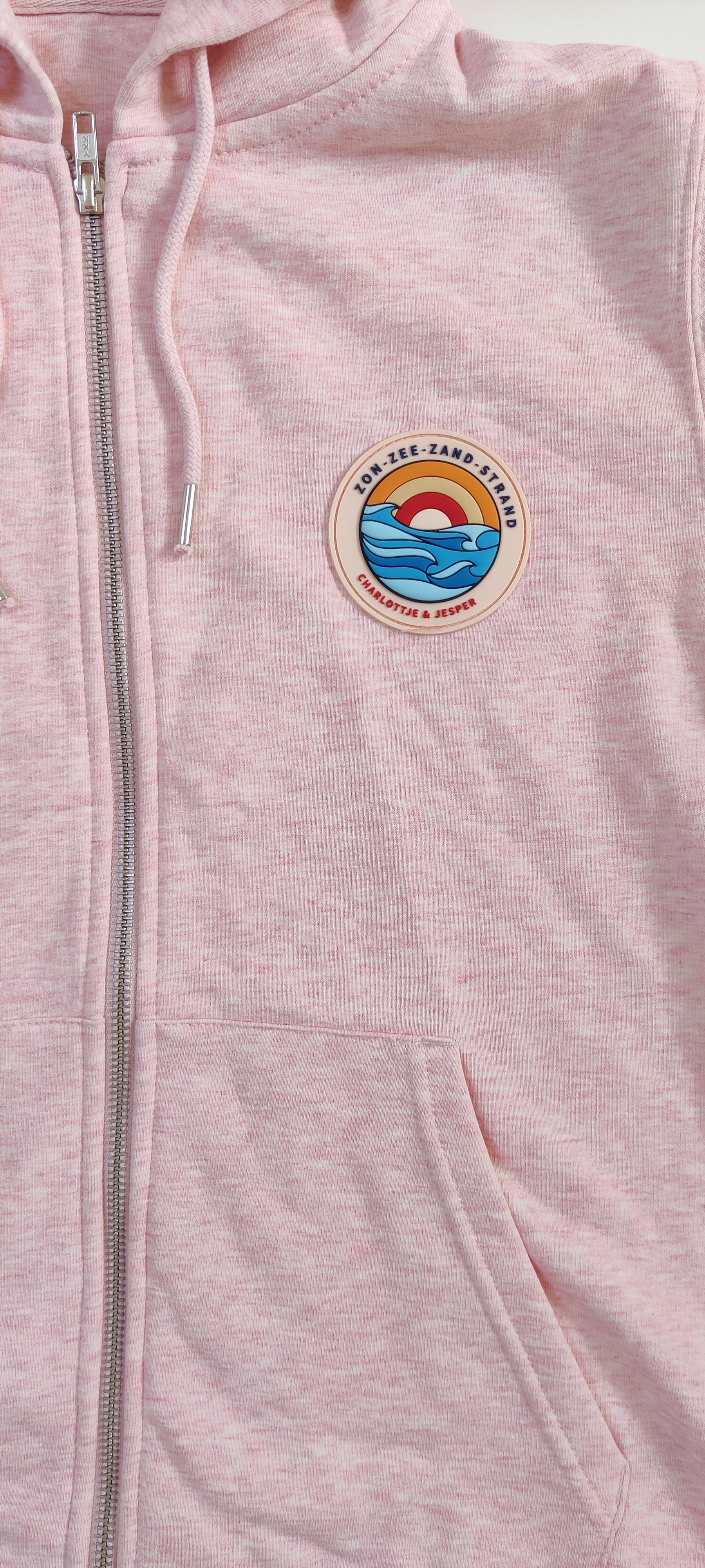 Zon Zee Zand Strand  Zip Jacke rosa meliert