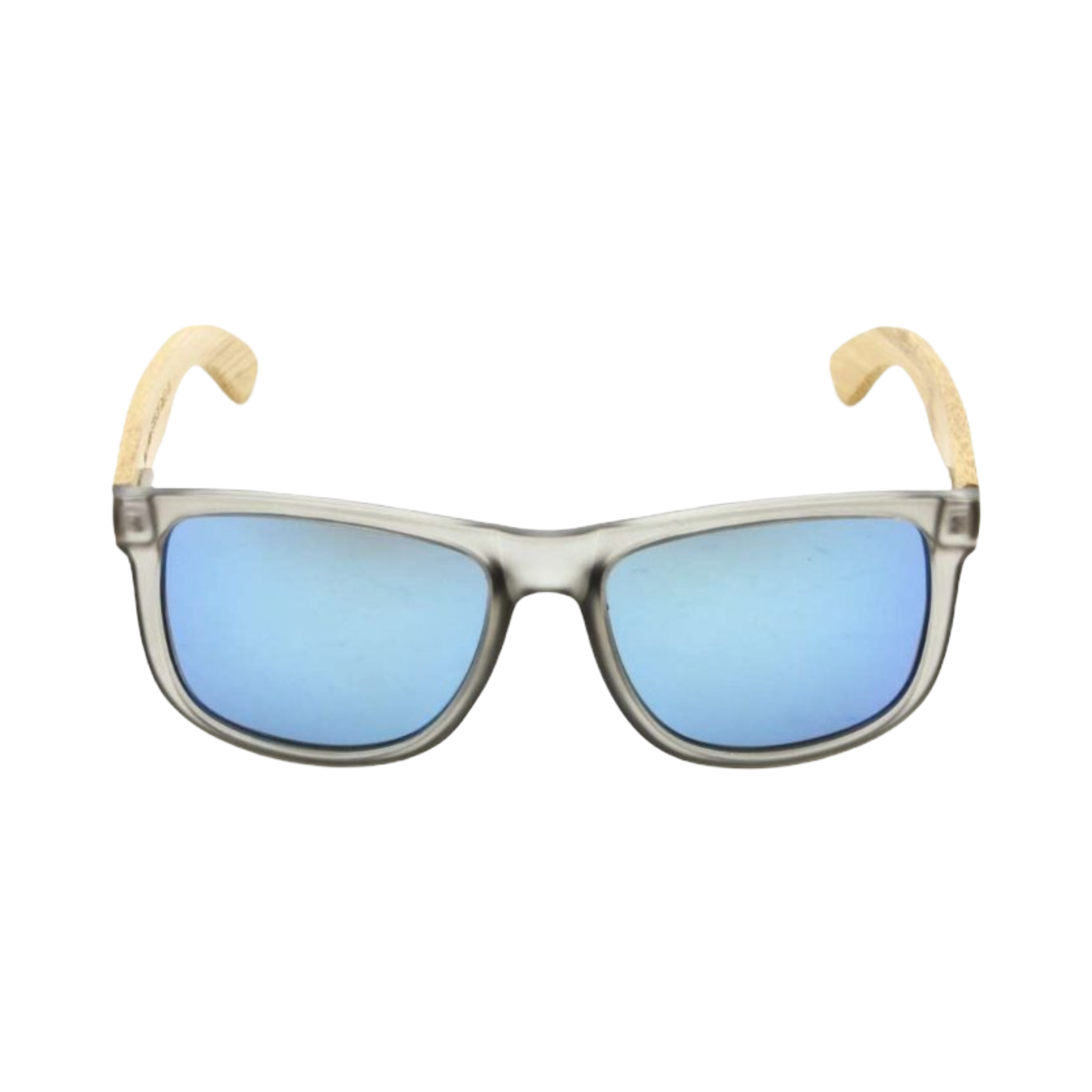 Echtholzbügel Bambus transparent grau blau