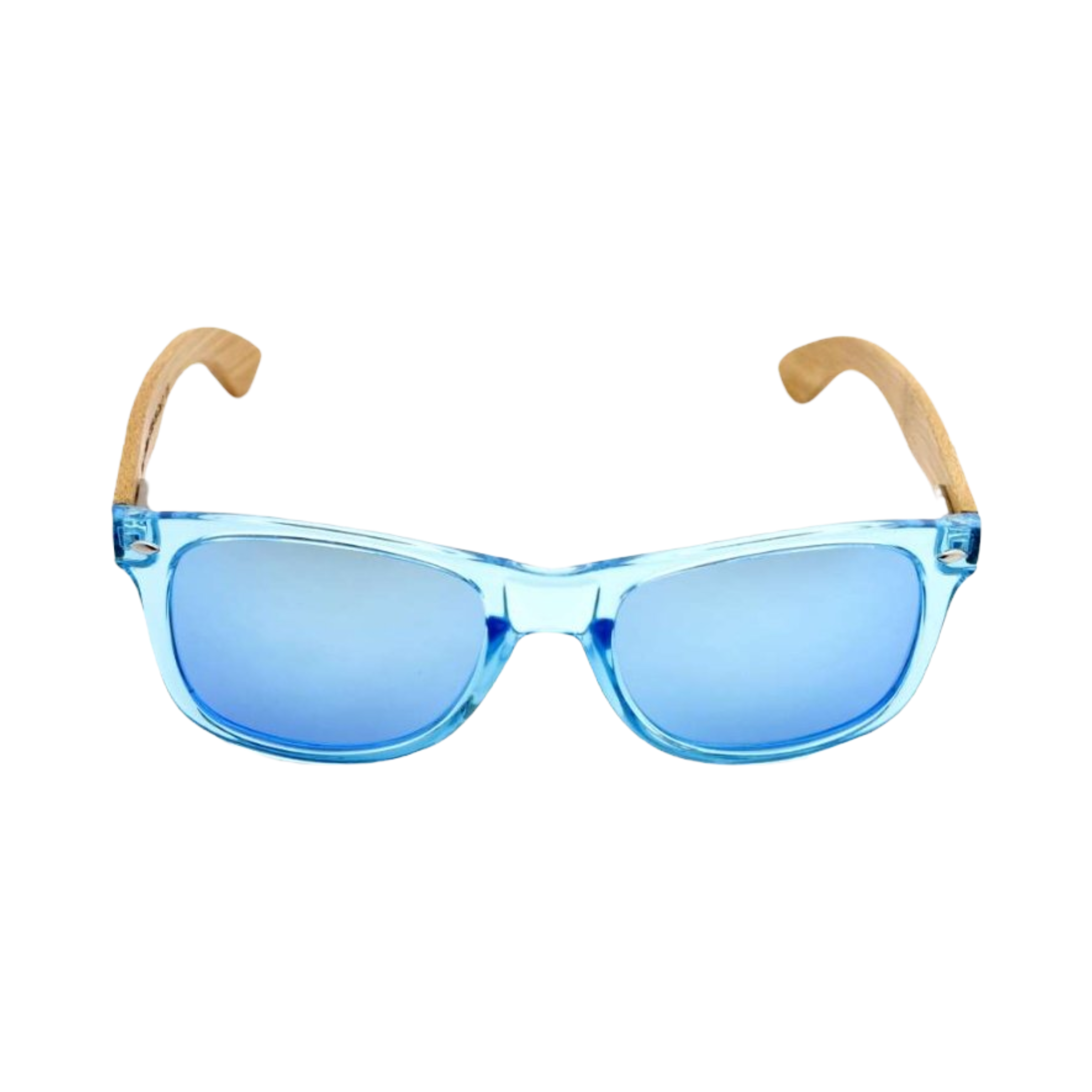 Echtholzbügel Bambus transparent blau blau
