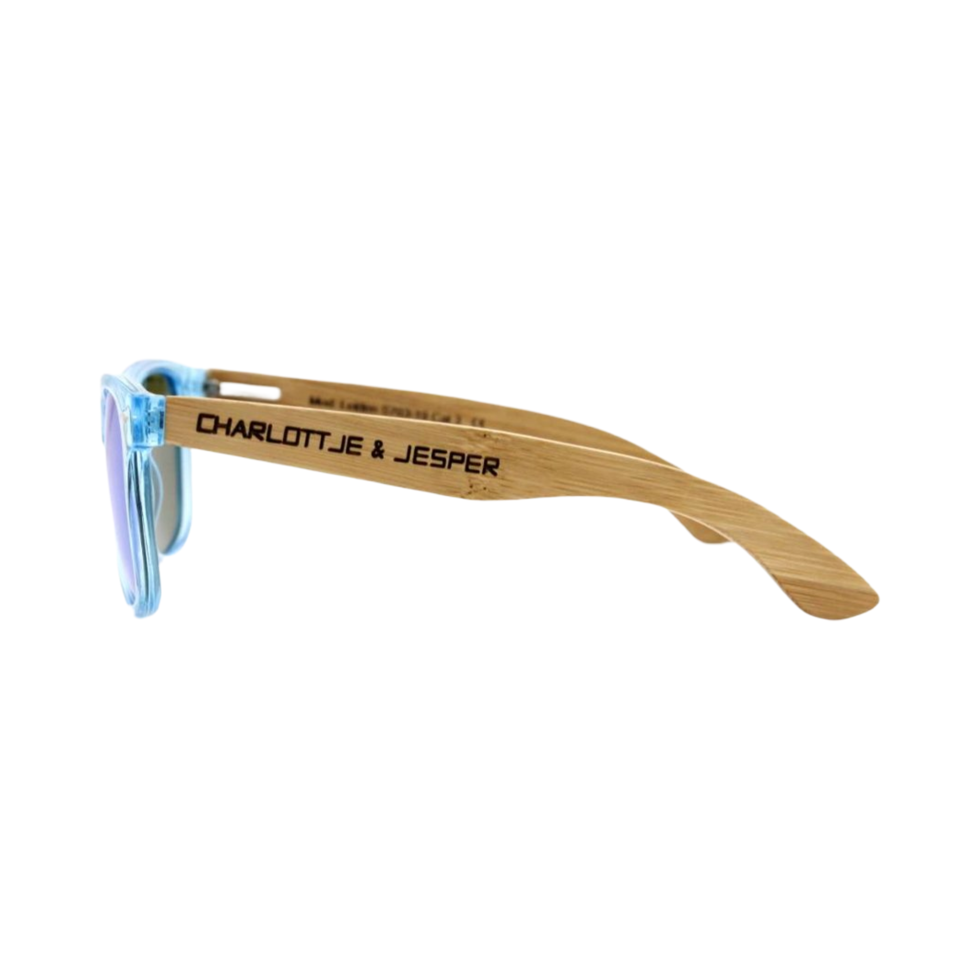 Echtholzbügel Bambus transparent blau blau