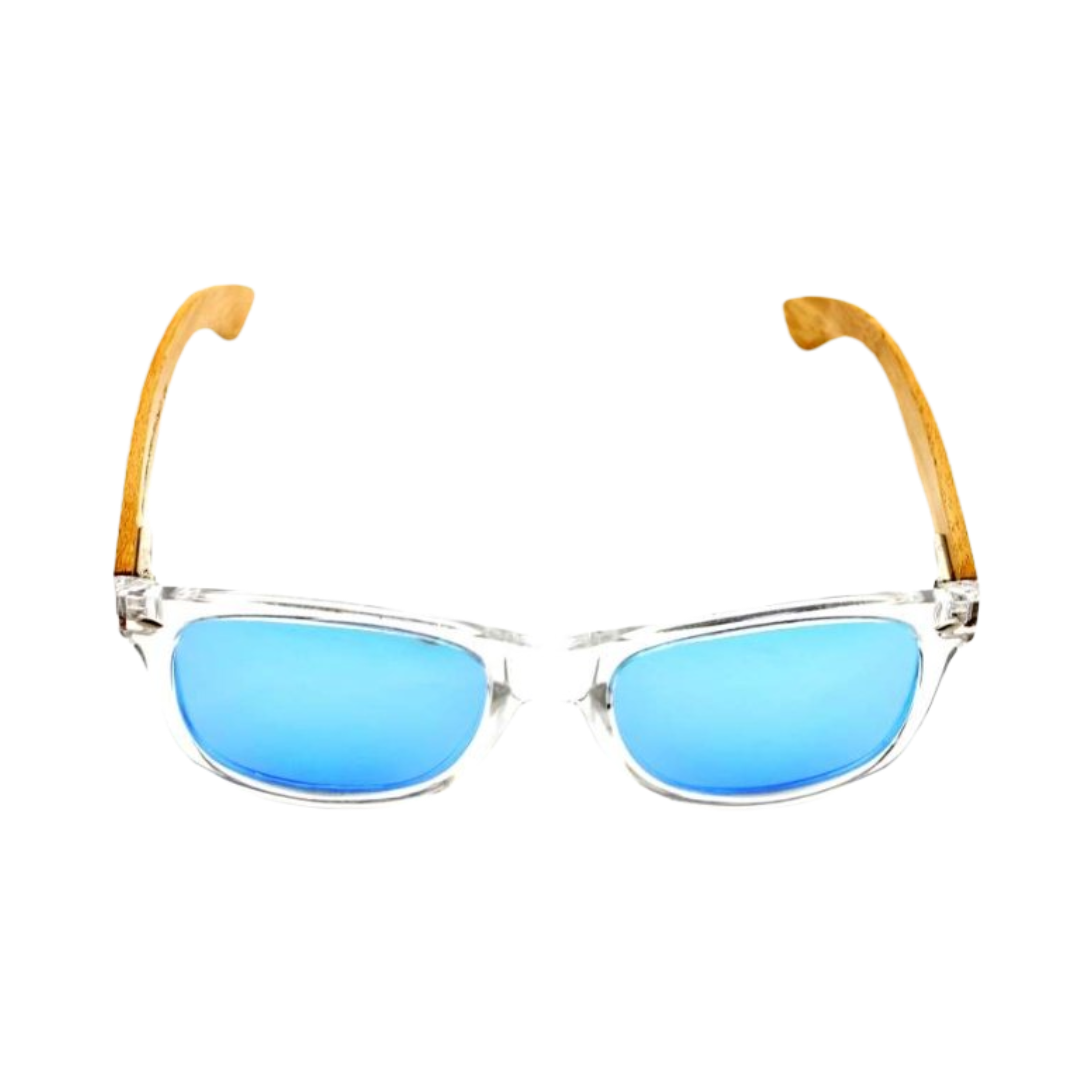 Echtholzbügel Bambus transparent blau