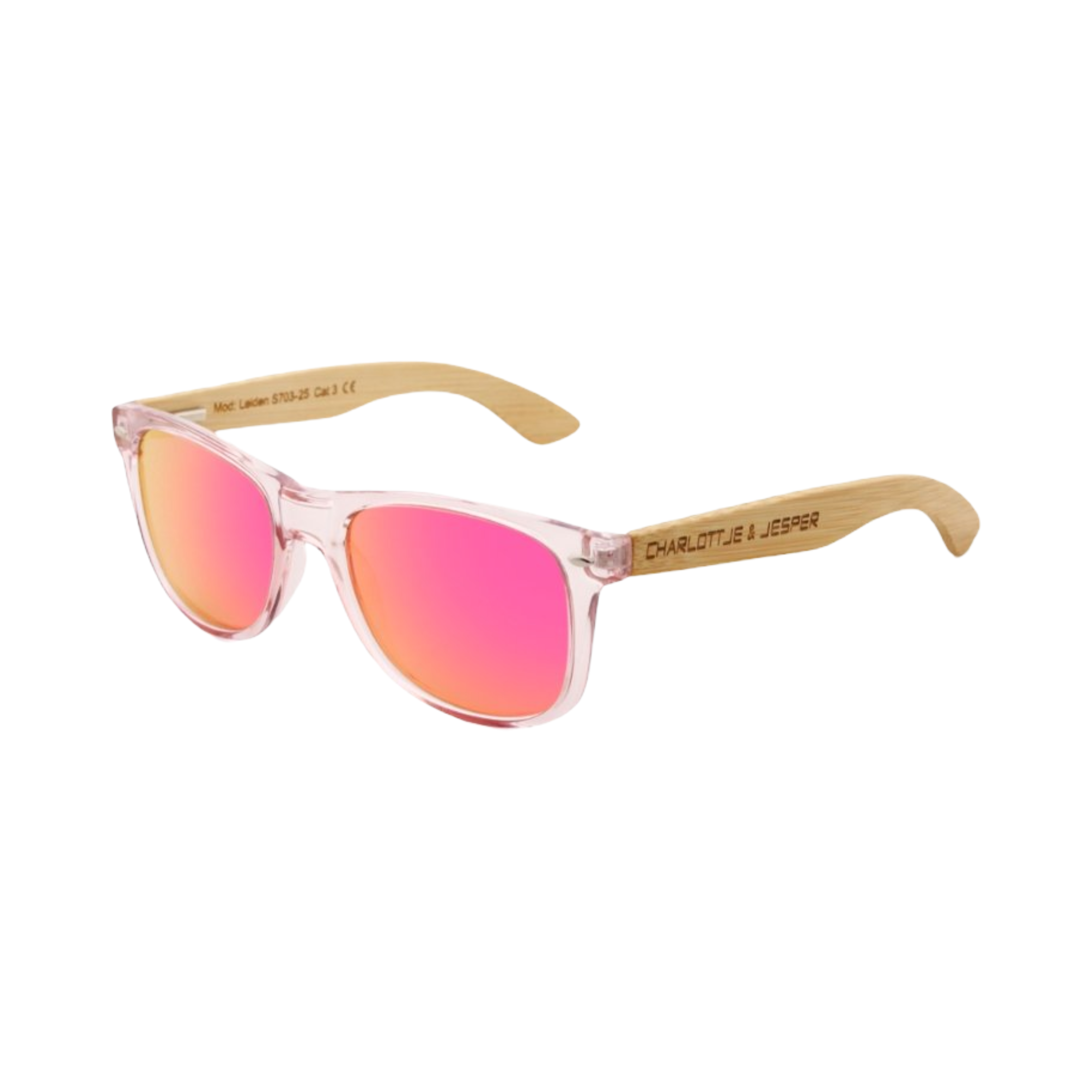 Echtholzbügel Bambus transparent pink pink