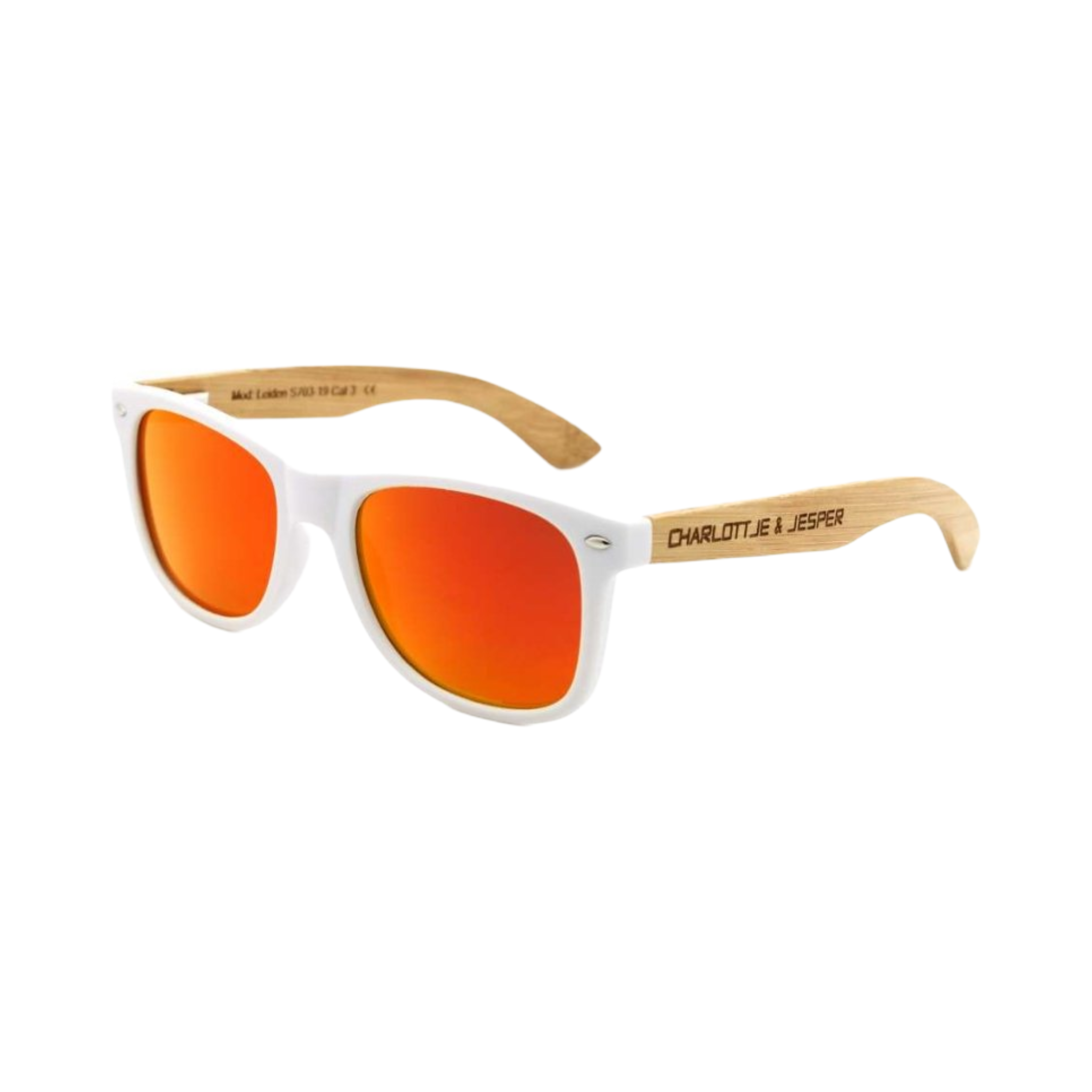 Echtholzbügel Bambus weiß rot