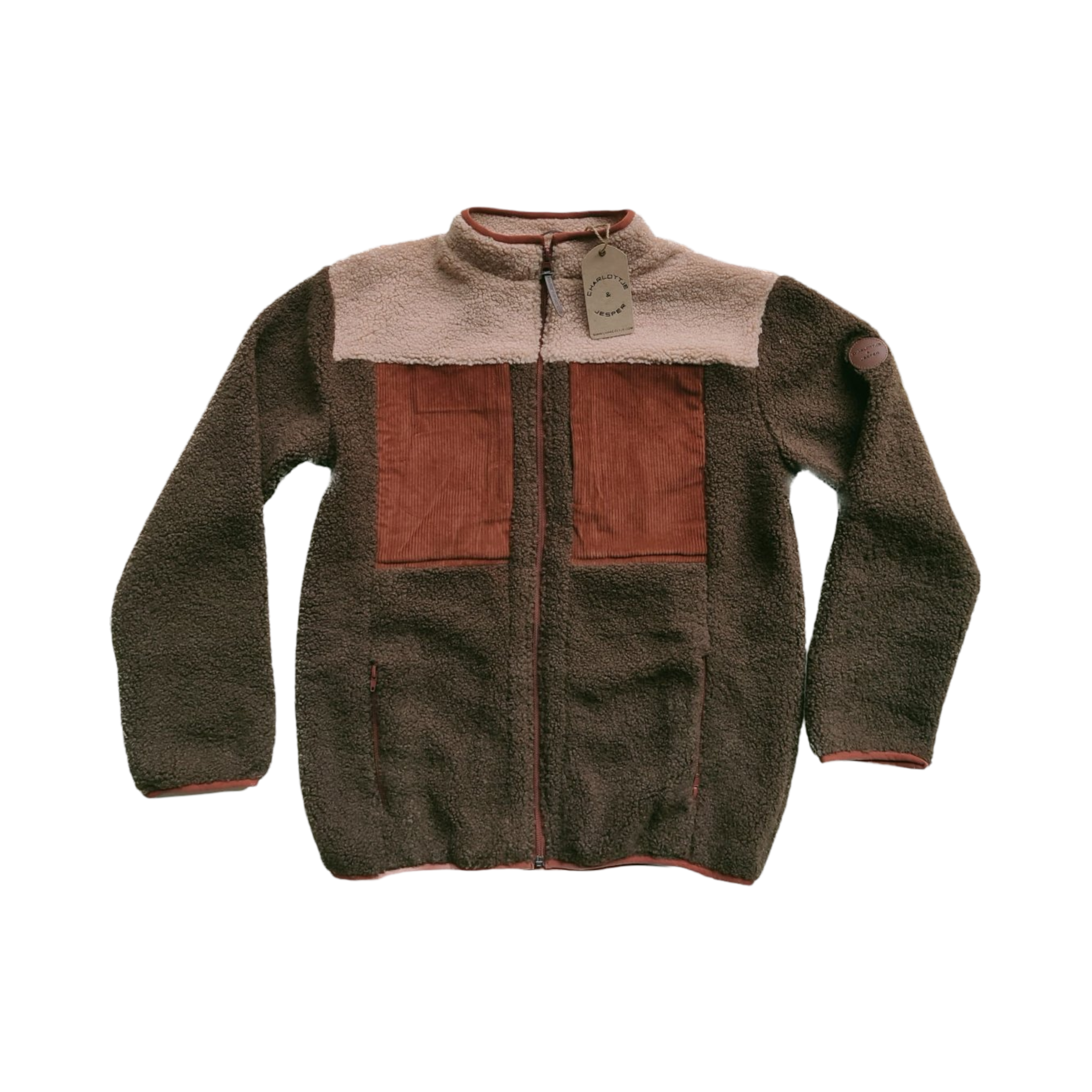 Multicolour Fleecejacke olive