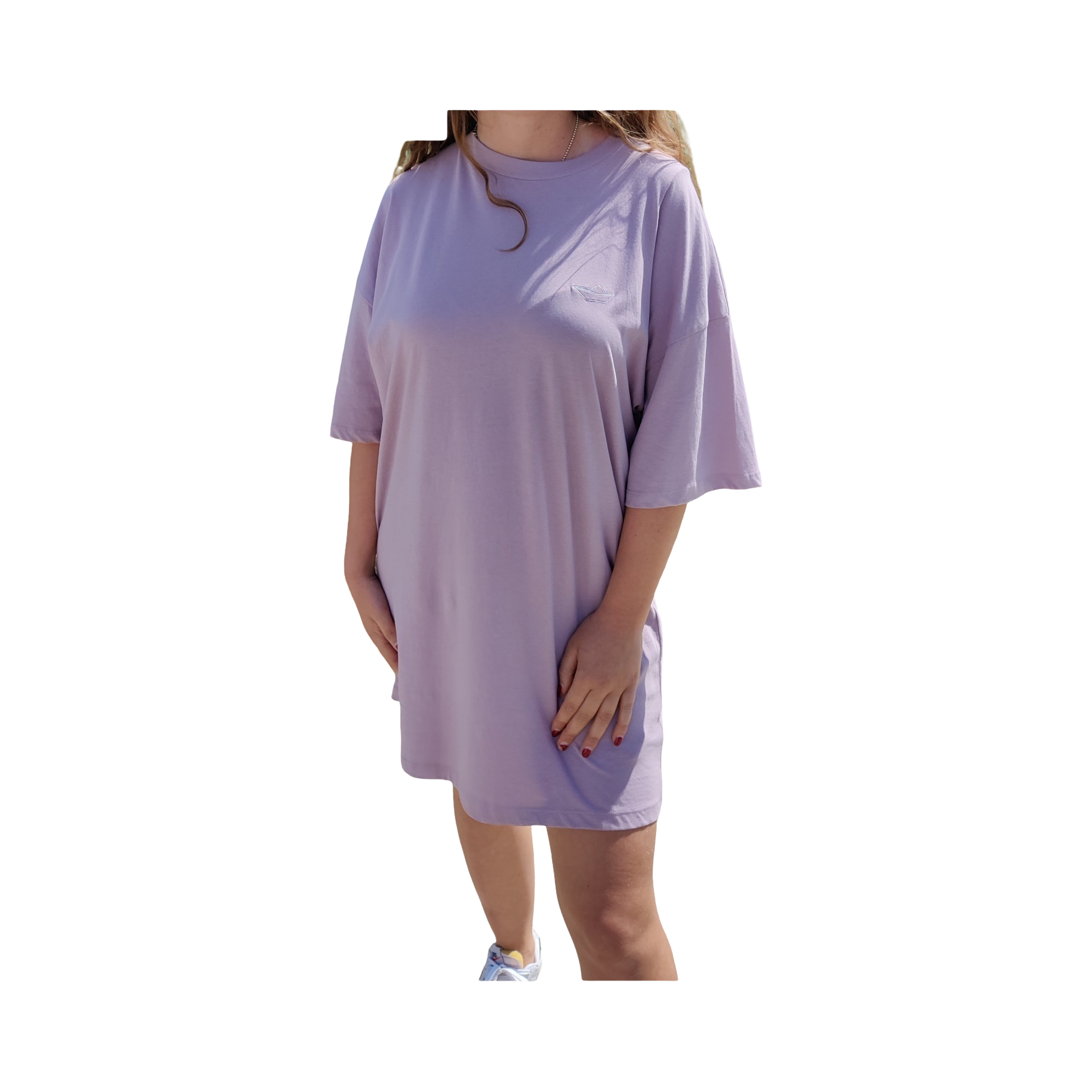 T´Shirtkleid Papierschiff flieder