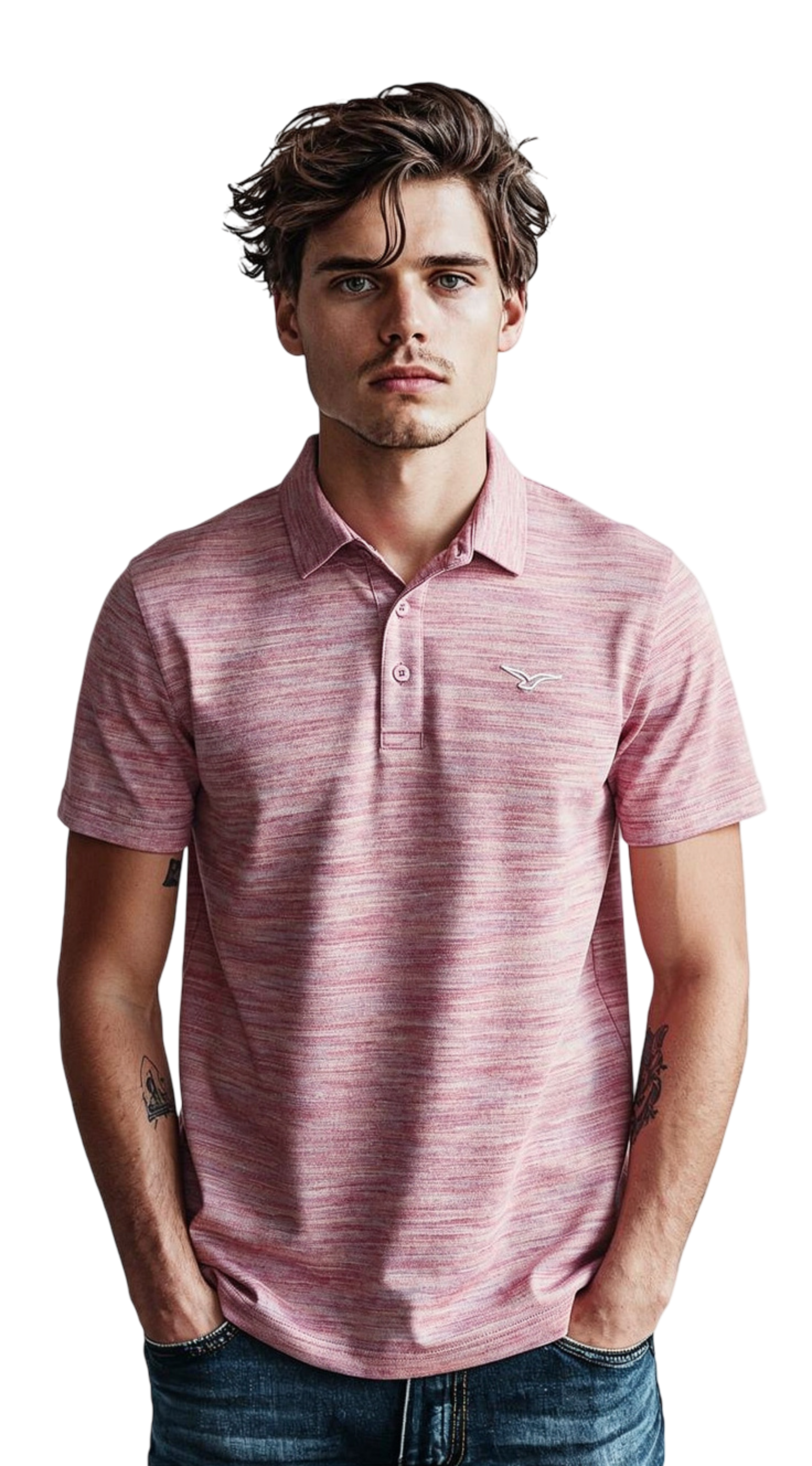 Polo Möwe Outerline bordeaux grau