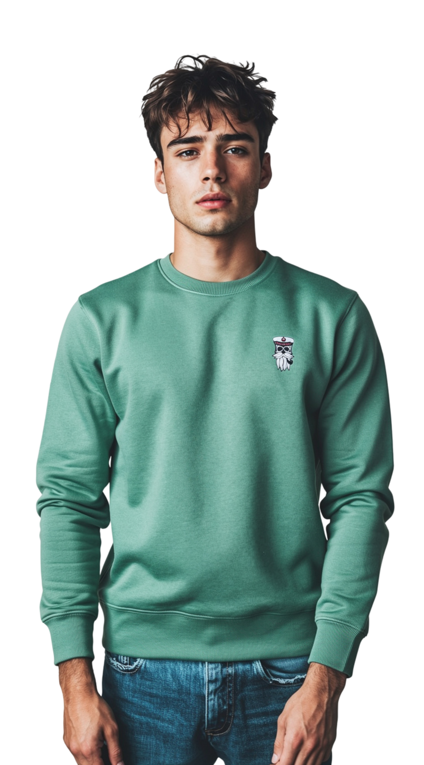 Hipster Kapitän Stick Pulli grün