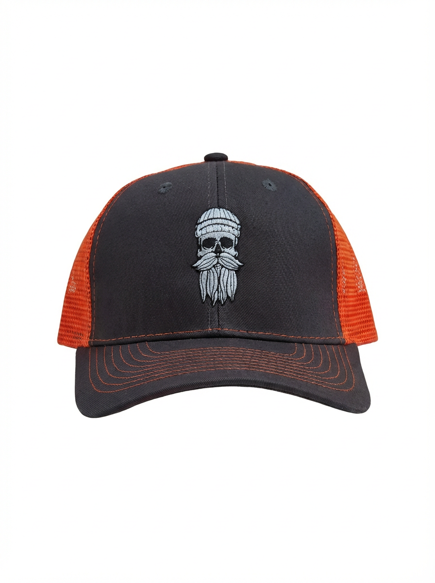 Cap Hipster Seemann dunkelgrau neonorange