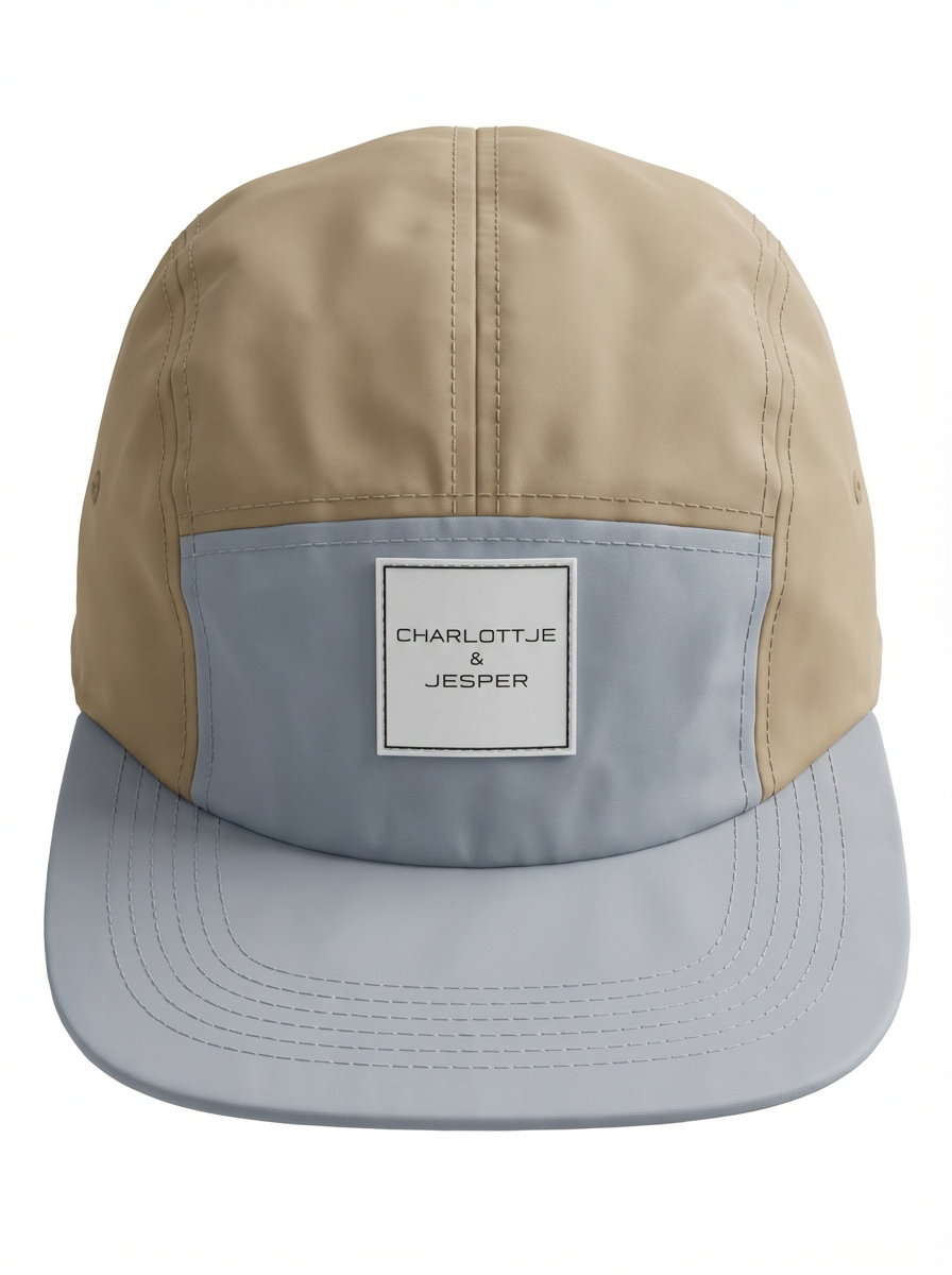 5 Panel Cap hellblau beige